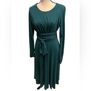 Peruvian Connection Deep Green Long Sleeve Dress